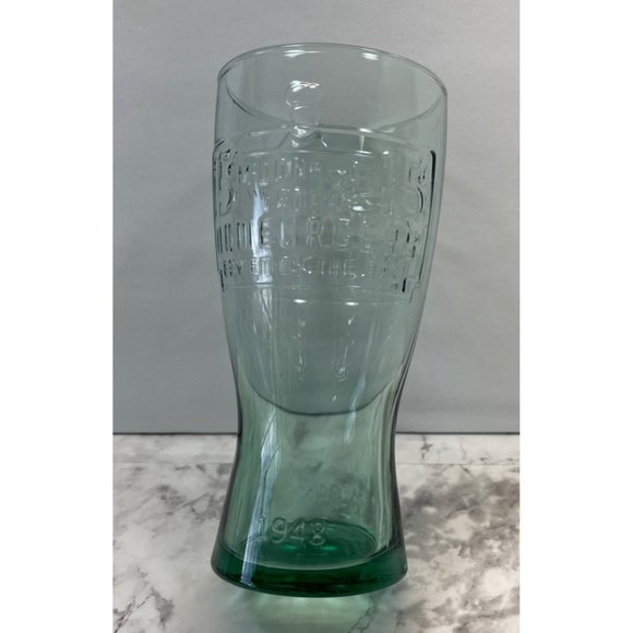 McDonalds Green Glassware 1948 Famous 15 Cent Hamburger Retro Drinking Glass Cup - Picture 6 of 8